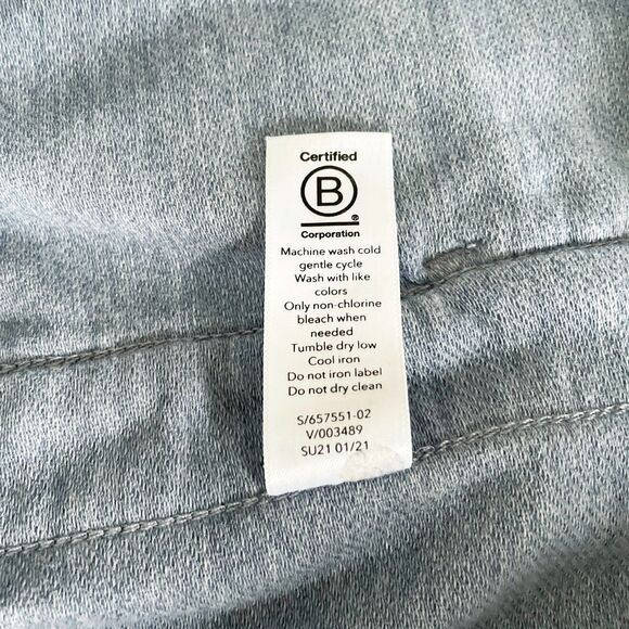 Athleta Blue Farallon Heathered Wide Crop Pants Drawstring Waist - Women's 8 - Picture 9 of 9